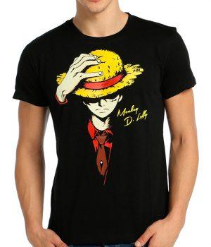 One Piece Monkey D. Luffy Siyah Erkek Tişört
